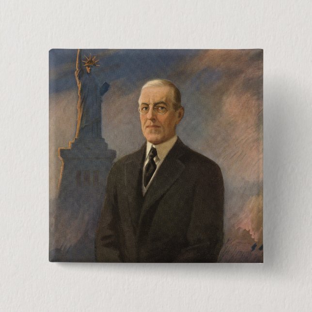 American President Woodrow Wilson & Liberty Button (Front)