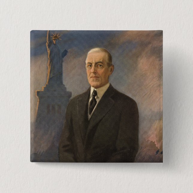 American President Woodrow Wilson & Liberty Button (Front)