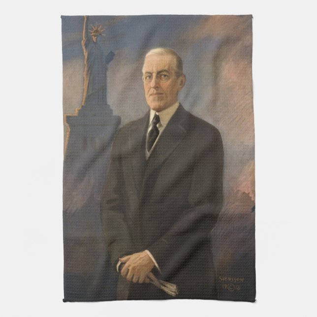American President Woodrow Wilson & Liberty Kitchen Towel (Vertical)