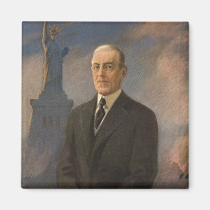 American President Woodrow Wilson & Liberty Magnet