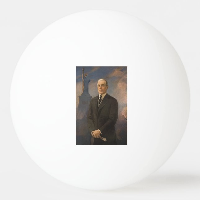 American President Woodrow Wilson & Liberty Ping Pong Ball (Front)