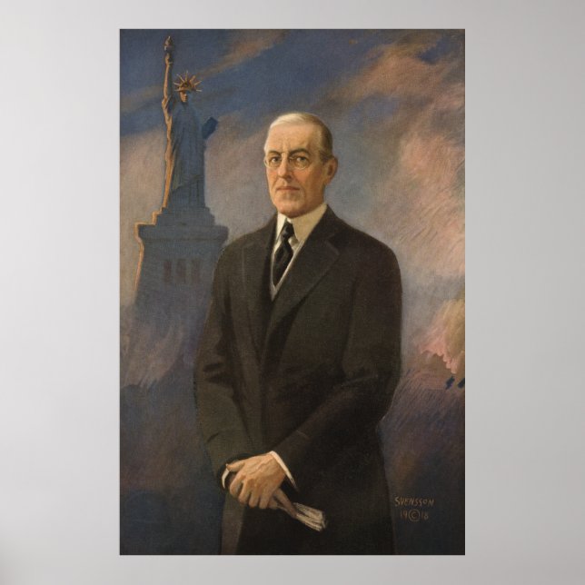 American President Woodrow Wilson & Liberty Poster (Front)