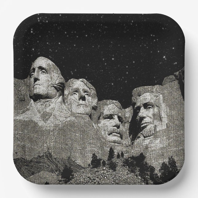 American Presidents Mount Rushmore,  Paper Plates (Front)