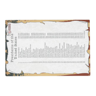 American Presidents Placemat