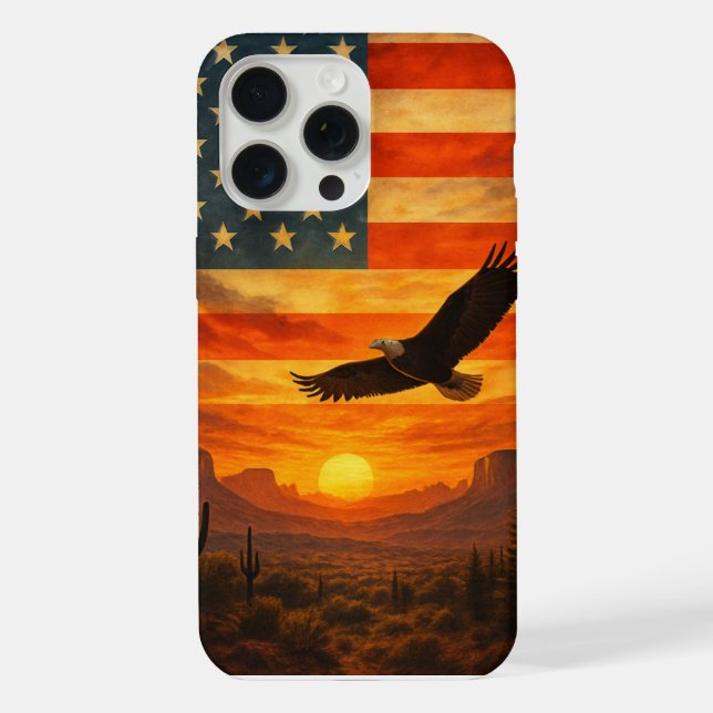American Pride at Sunset iPhone Case (Back)