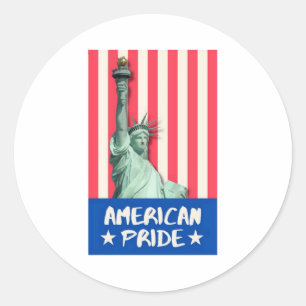 American pride classic round sticker
