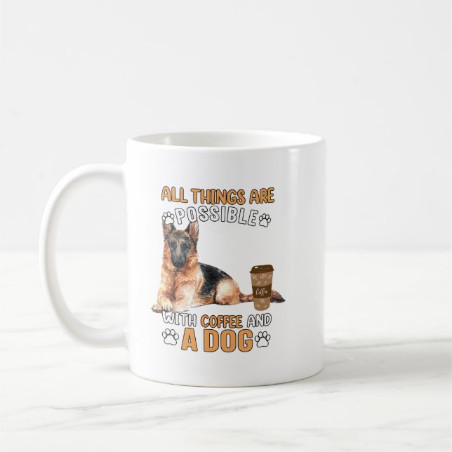 American Pride Cute Dog Animal Gift Us Flag German Coffee Mug (Left)