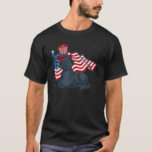 American Pride Dog Owner Labrador Us Flag Black L T-Shirt