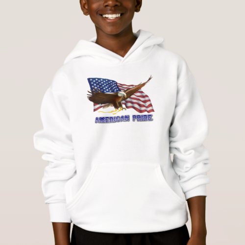 AMERICAN PRIDE EAGLE AND FLAG HOODIE