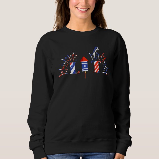 American Pride Fireworks Usa Lit America Usa 4th O Sweatshirt (Front)