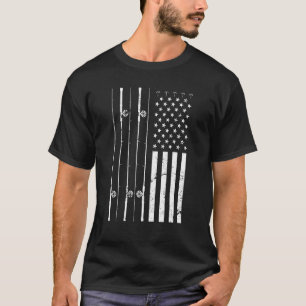 American Pride Fisherman Hobby Fishing Pole Usa Fl T-Shirt