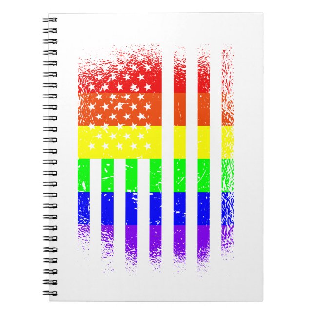 american pride flag rainbow lgbt notebook (Front)