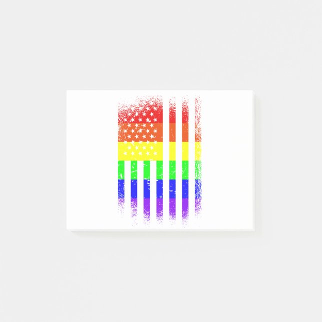 american pride flag rainbow lgbt post-it notes (Front)