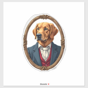 American Pride Golden Retriever Vintage Shirt 4 Sticker