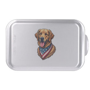 American Pride Golden Retriever Vintage Shirt Cake Pan