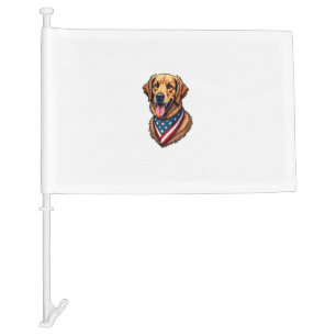 American Pride Golden Retriever Vintage Shirt Car Flag