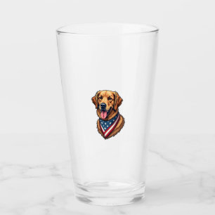 American Pride Golden Retriever Vintage Shirt Glass