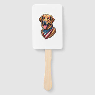 American Pride Golden Retriever Vintage Shirt Hand Fan