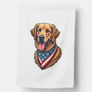 American Pride Golden Retriever Vintage Shirt House Flag