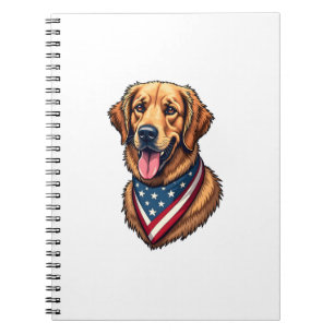 American Pride Golden Retriever Vintage Shirt Notebook