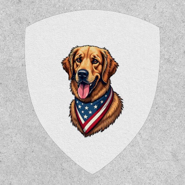 American Pride Golden Retriever Vintage Shirt Patch (Front)