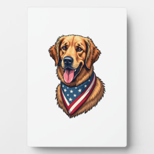 American Pride Golden Retriever Vintage Shirt Plaque