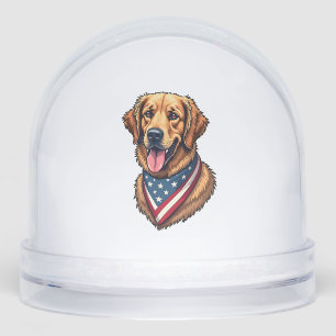 American Pride Golden Retriever Vintage Shirt Snow Globe