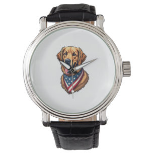 American Pride Golden Retriever Vintage Shirt Watch