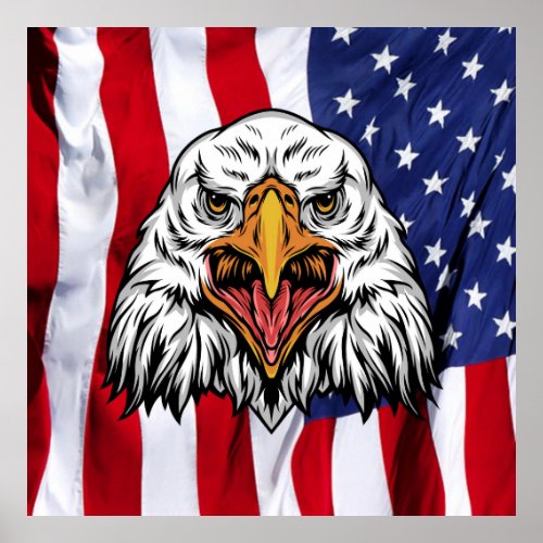 American Pride Majestic Eagle with Patriotic  Poster