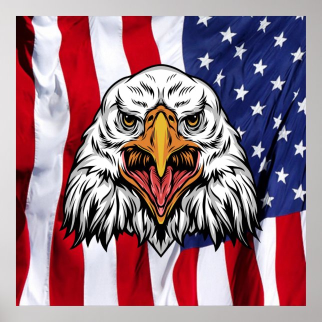 "American Pride: Majestic Eagle with Patriotic  Poster (Front)