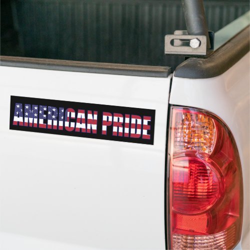 AMERICAN PRIDE modern USA flag script  Bumper Sticker