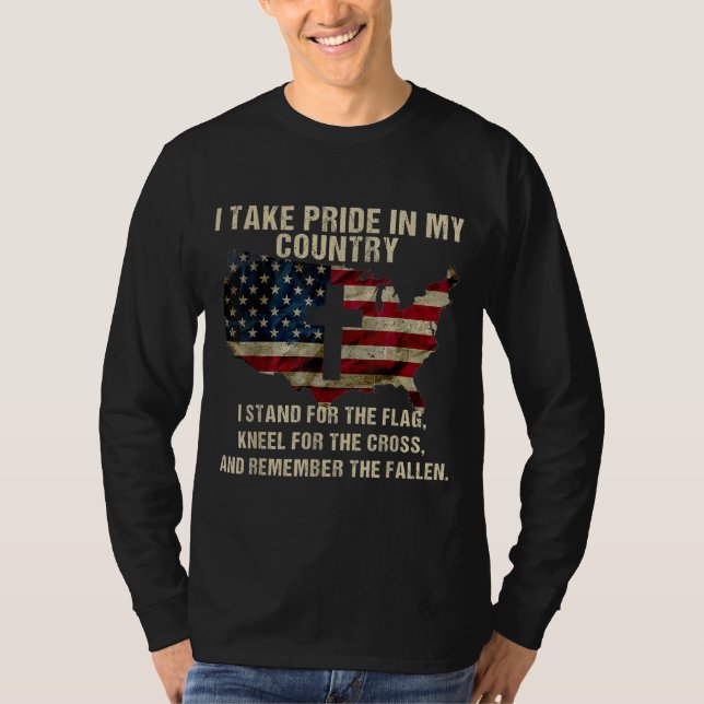 American Pride Patriotic American Flag T-Shirt (Front)