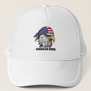 "American Pride Patriotic Eagle Hoodie - US Flag  Trucker Hat