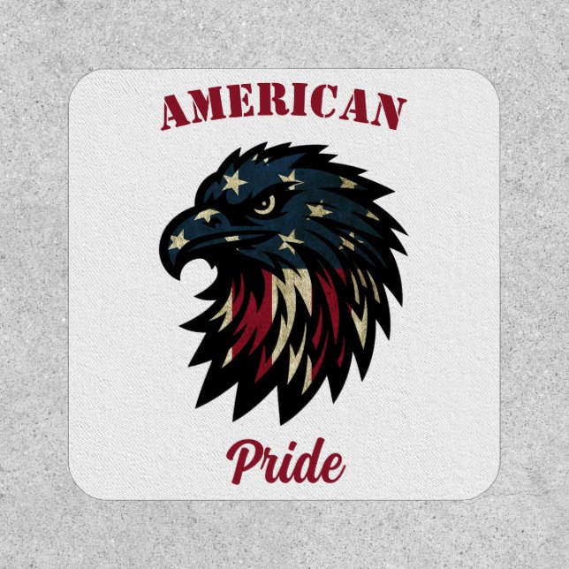 American Pride, Patriotic Red White Blue Eagle Patch (Front)
