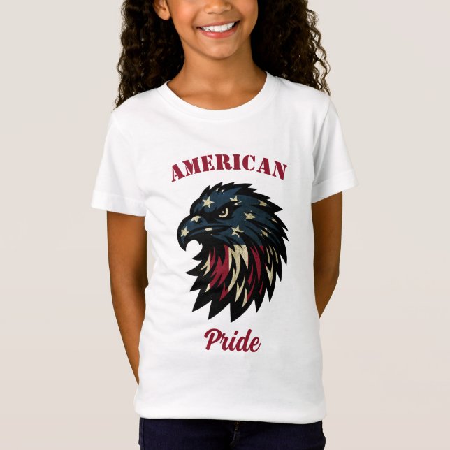 American Pride, Patriotic Red White Blue Eagle T-Shirt (Front)