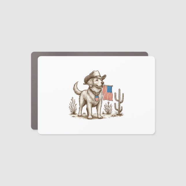American Pride Pooch Patriotic Dog Car Magnet (Front)