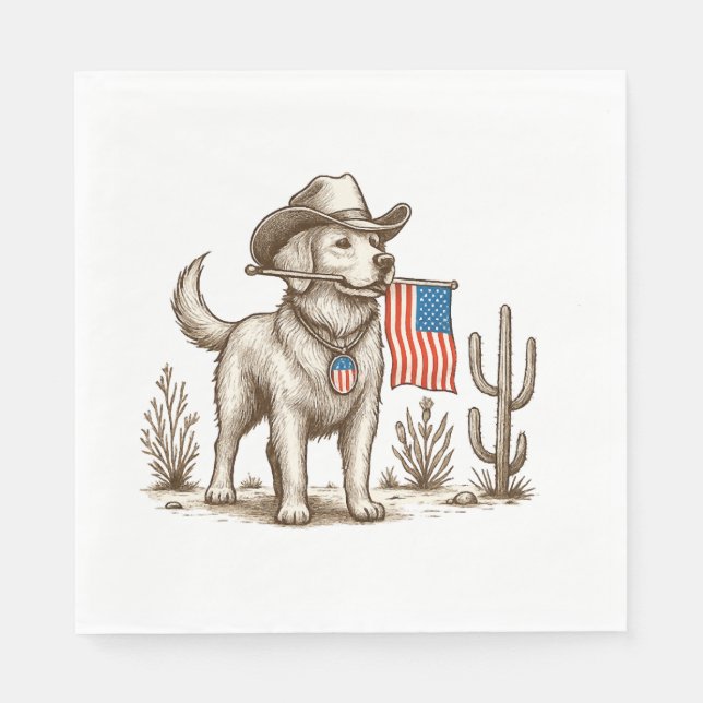 American Pride Pooch Patriotic Dog Napkins (Front)