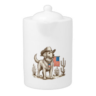 American Pride Pooch Patriotic Dog Teapot
