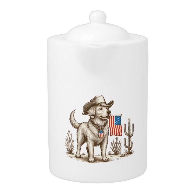 American Pride Pooch Patriotic Dog Teapot (Front)