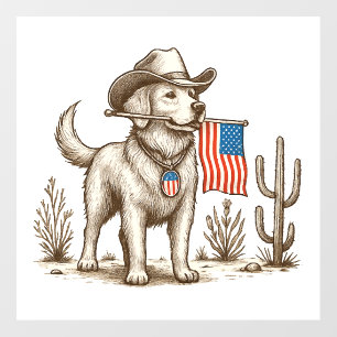 American Pride Pooch Patriotic Dog Wall Decal