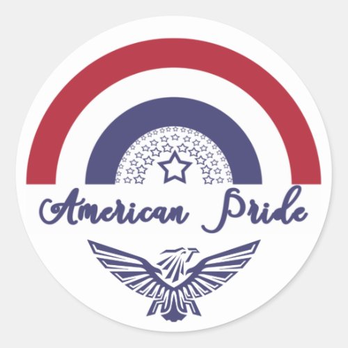 American Pride Rainbow Flag   Eagle Sticker