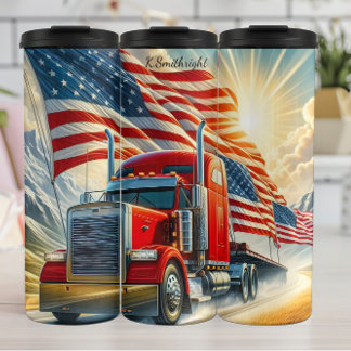 American Pride Red Truck Journey Thermal Tumbler