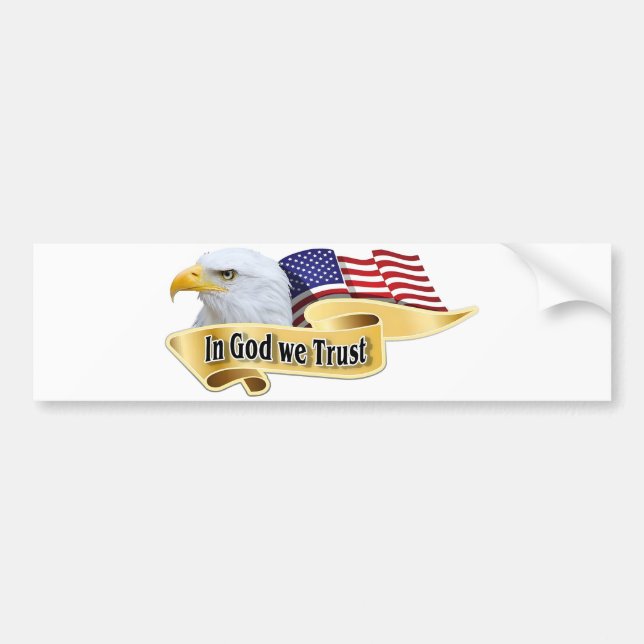 American Pride Series in God We Trust Bald Eagle B Bumper Sticker (Front)