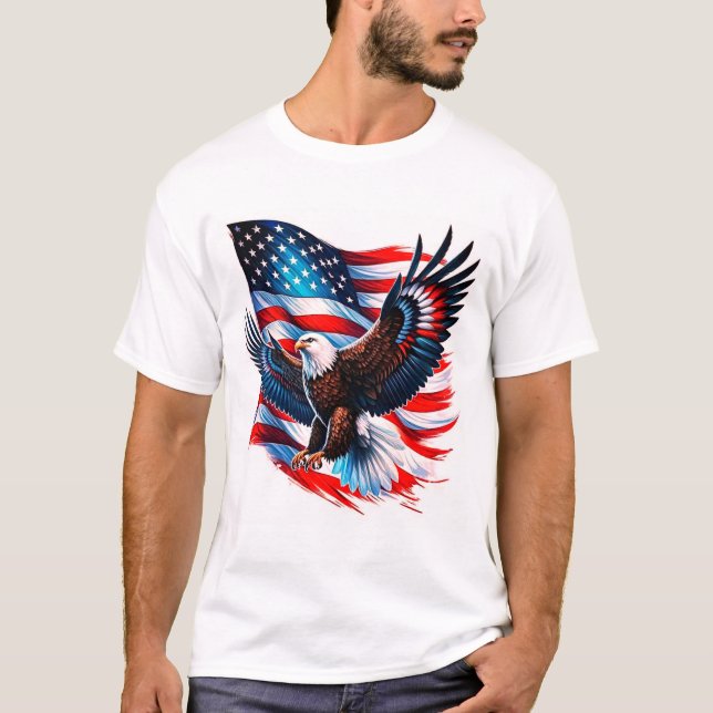 American Pride – USA Flag & Eagle T-Shirt 🇺🇸🦅 (Front)