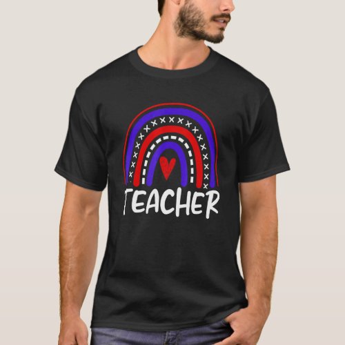 American Profession Usa Flag Patriotic Teacher T_Shirt