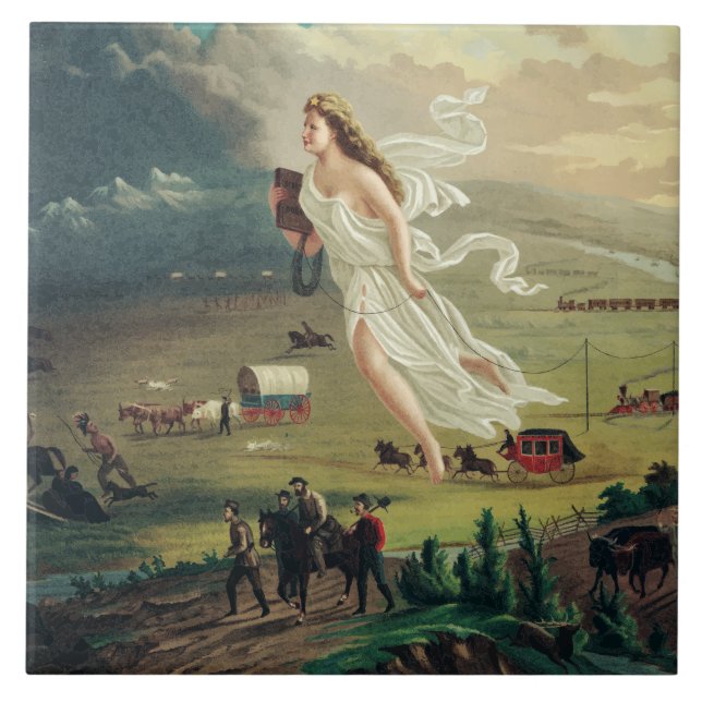 American Progress by John Gast Ceramic Tile (Front)