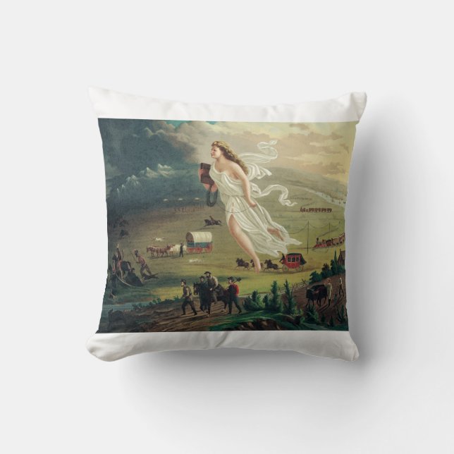 American Progress by John Gast Throw Pillow (Front)