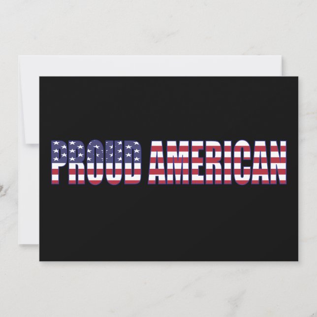 AMERICAN PrOUD modern USA flag script  Invitation (Front)
