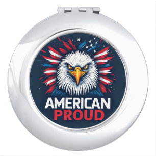 American Proud USA Flag Patriotic Gift Compact Mirror