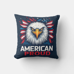 American Proud USA Flag Patriotic Gift Throw Pillow